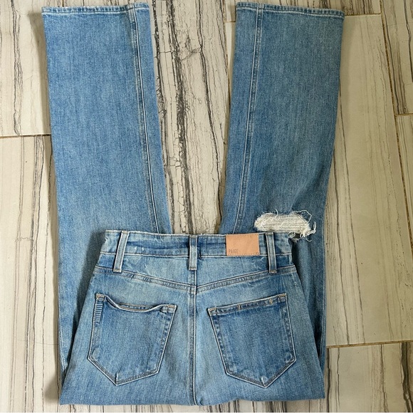 PAIGE Atley Ankle Flare Stretch Jeans Light Blue - Picture 7 of 16